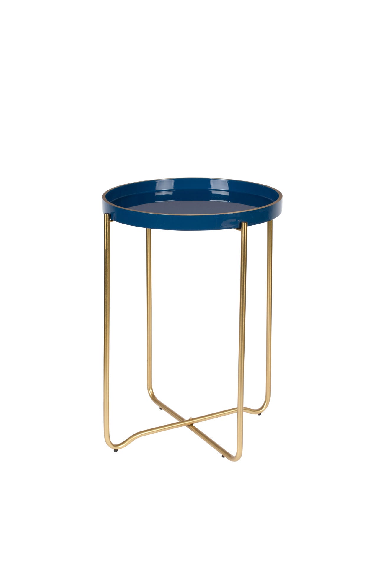 Nancy's Miller Place Table - Modern - Dark Blue - Aluminum, Iron - 42 cm x 42 cm x 55 cm