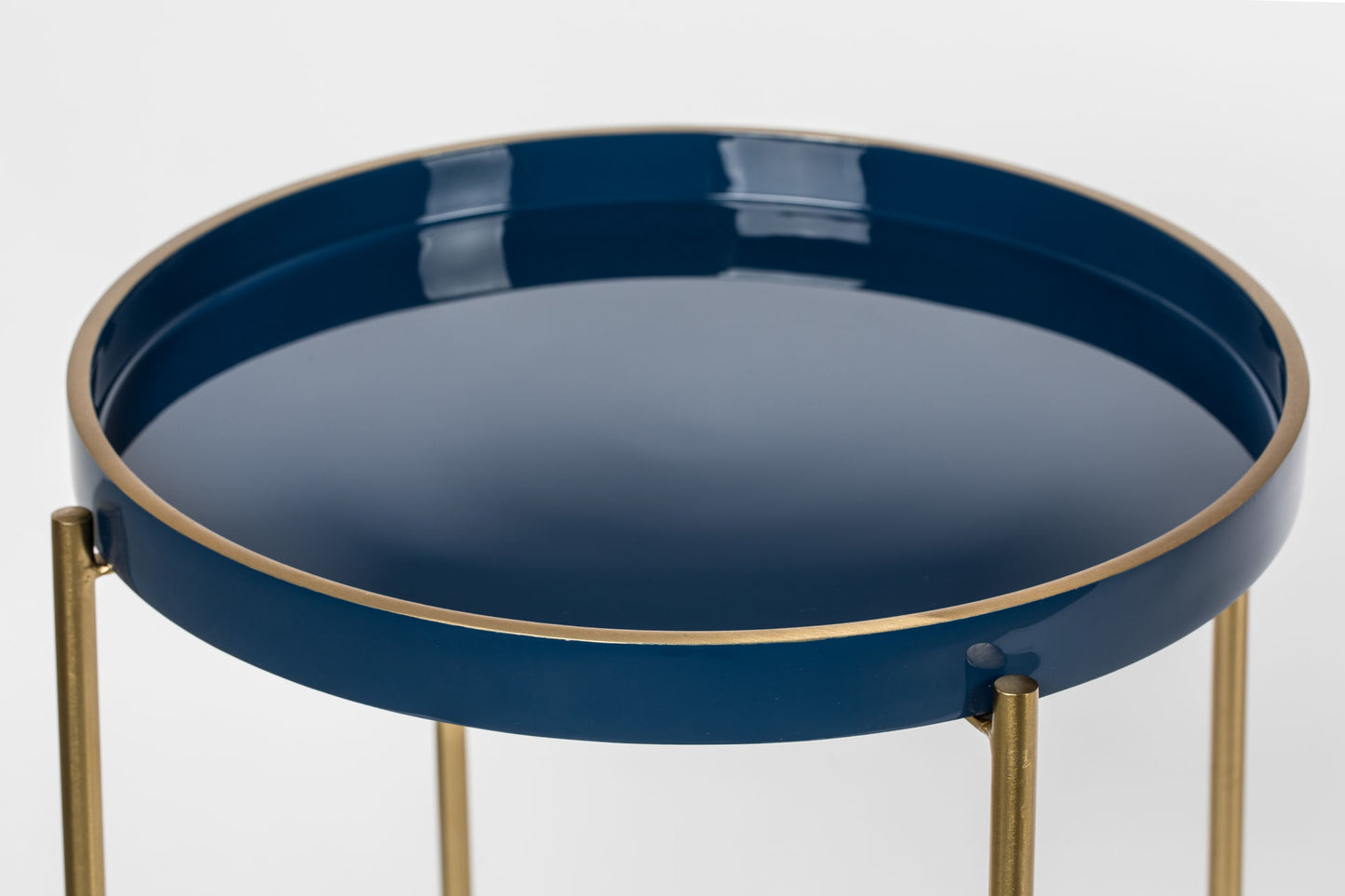 Nancy's Miller Place Table - Modern - Dark Blue - Aluminum, Iron - 42 cm x 42 cm x 55 cm