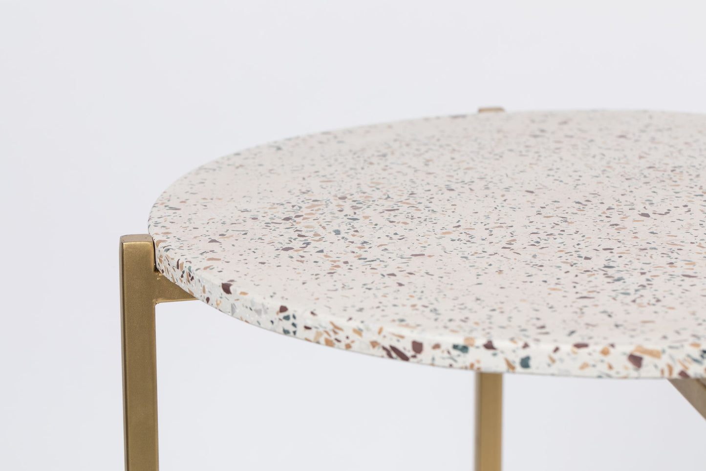 Nancy's Prairie Ridge Table - Modern - White - Iron, Terazzo - 50 cm x 50 cm x 40 cm