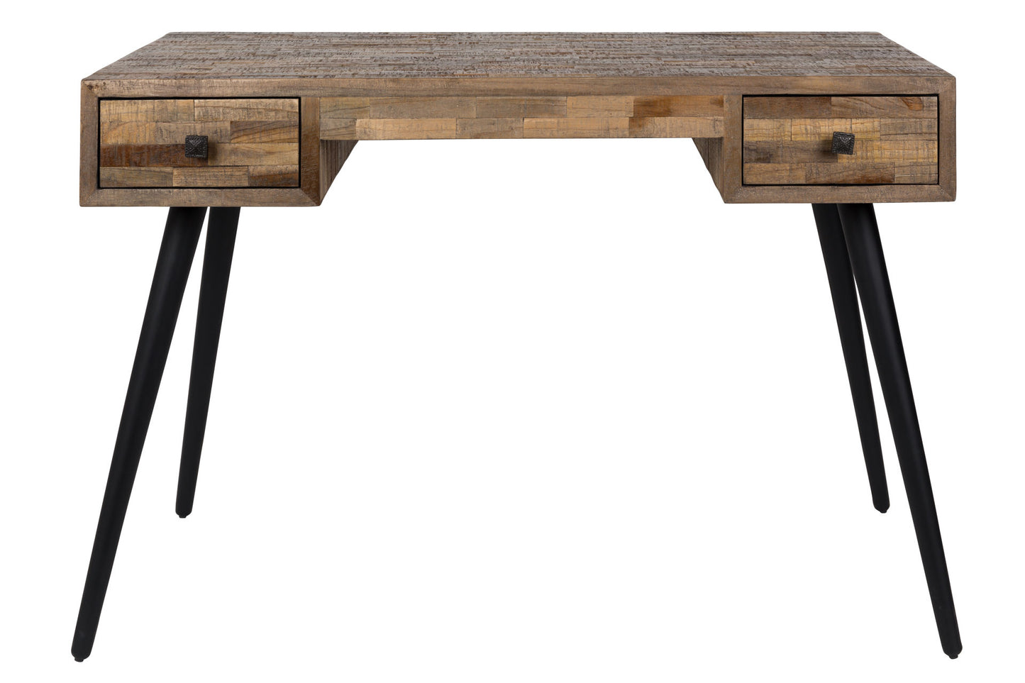 Nancy's Delavan Bureau - Computertafel - Laptoptafel - Bruin / Zwart - Teak / Staal - ± 110 x 55 x 75 cm
