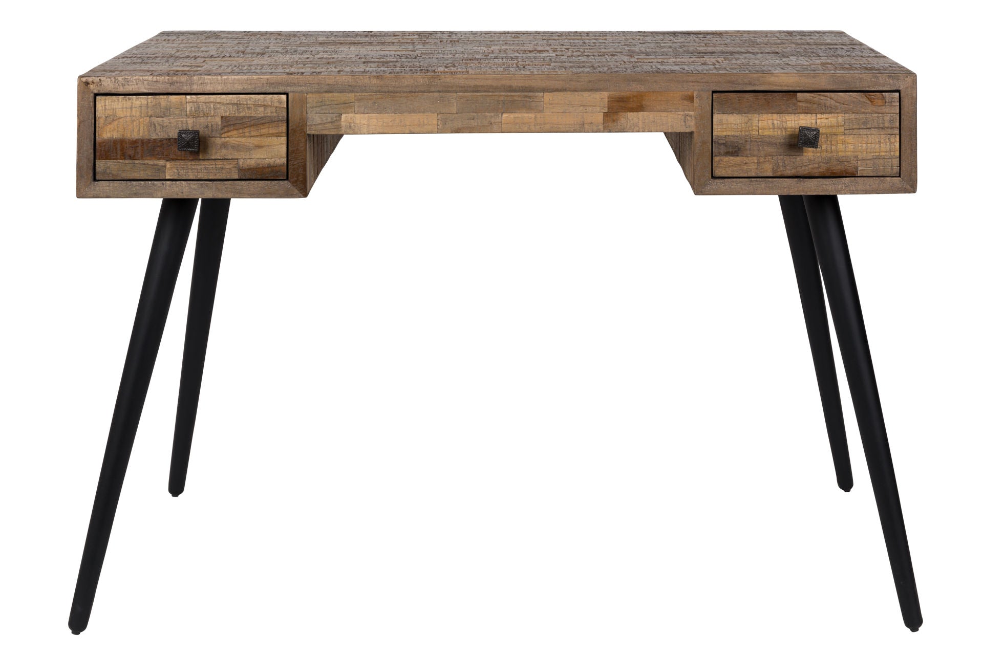 Nancy's Delavan Bureau - Computertafel - Laptoptafel - Bruin / Zwart - Teak / Staal - ± 110 x 55 x 75 cm