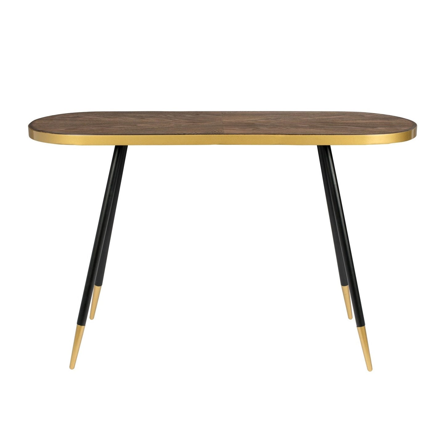 Nancy's Lake Station Console Tafel - Industrieel - Bruin, Goud, Zwart - Mdf, IJzer, Hout - 41 cm x 121 cm x 75 cm