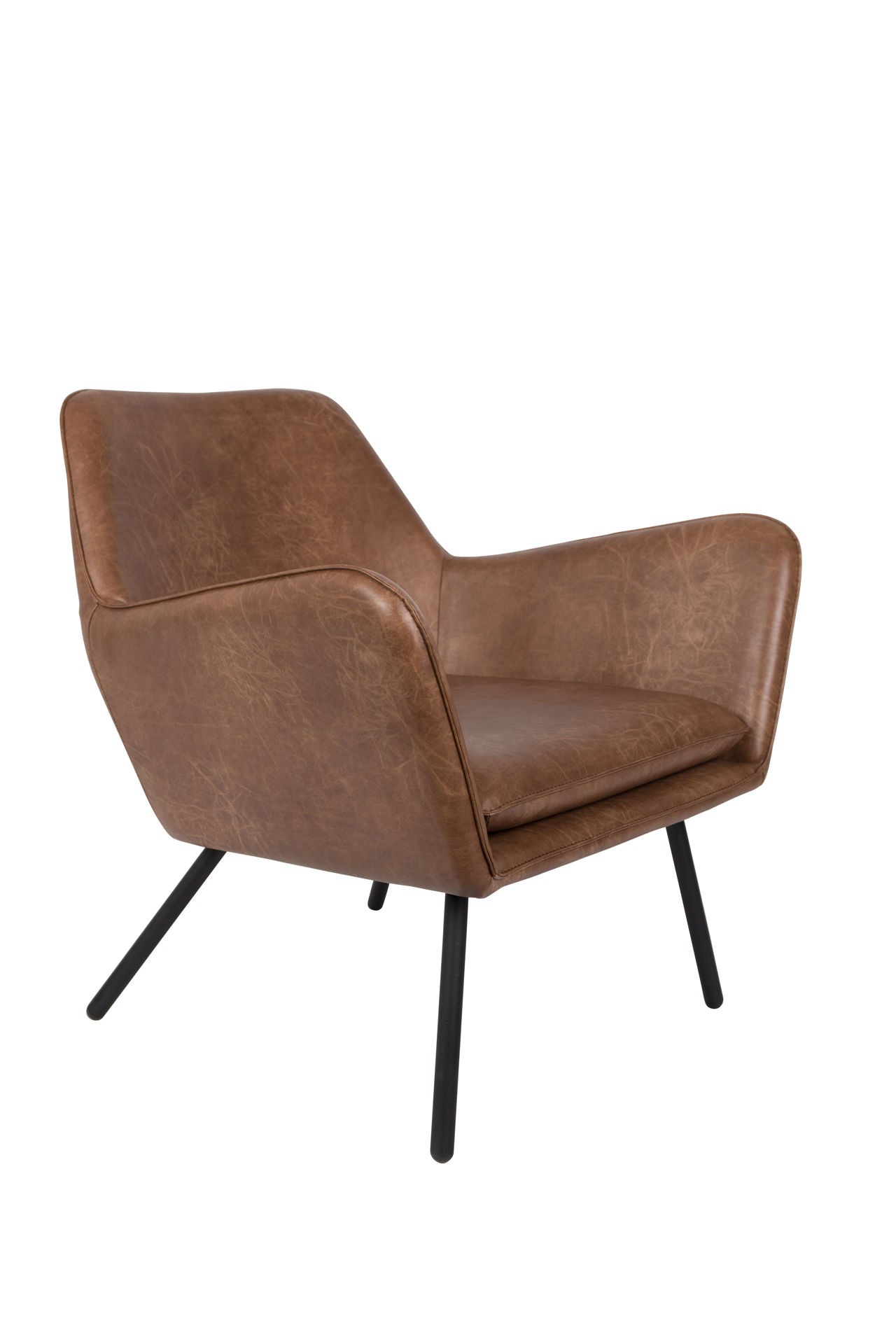Nancy's Healdsburg Lounge Chair - Industrial - Brown - Pu-Leather, Foam, Plywood - 76 cm x 80 cm x 78 cm