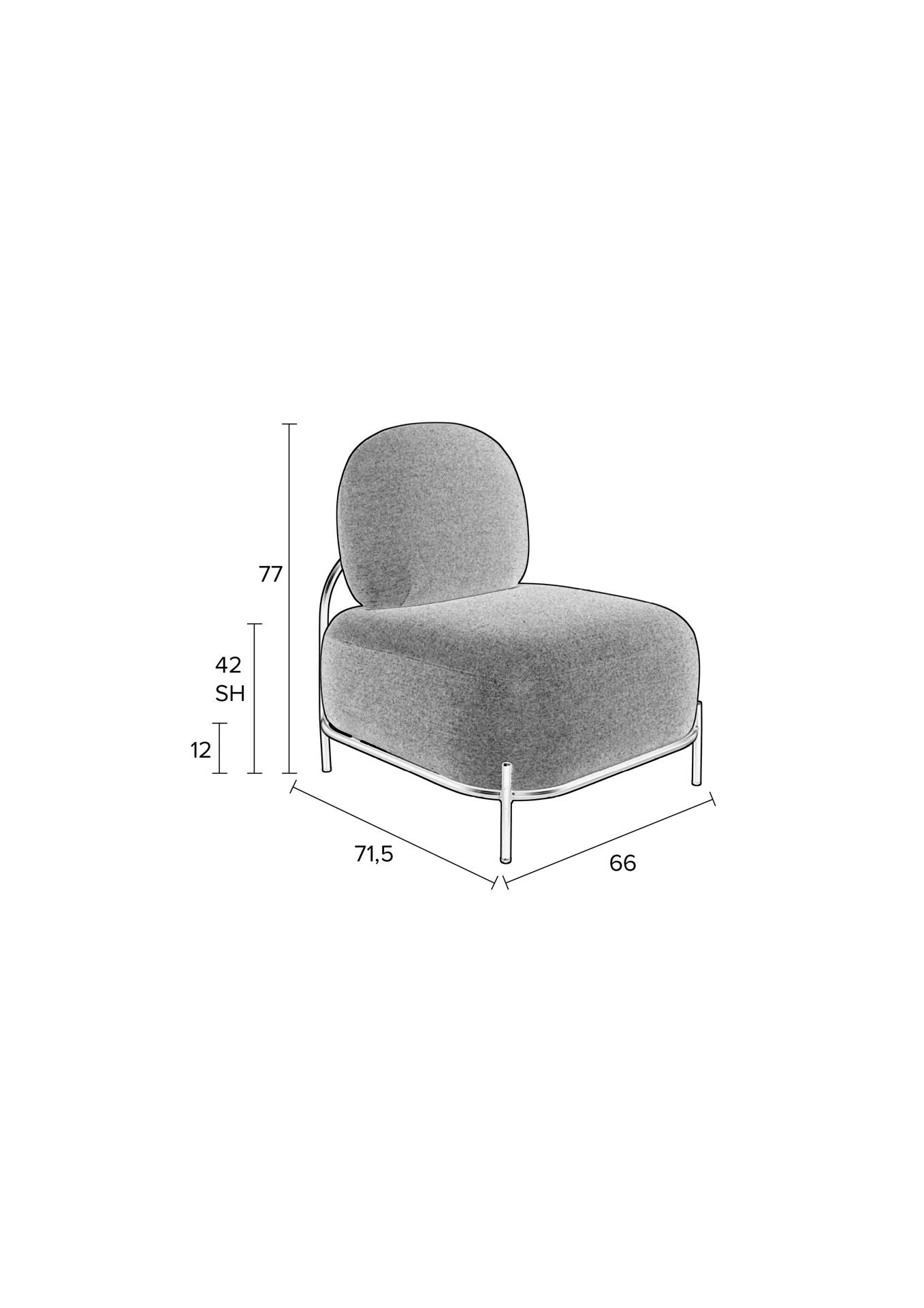 Nancy's Crestwood Lounge Chair - Modern - Green - Polyester, Plywood, Iron - 71.5 cm x 66 cm x 77 cm