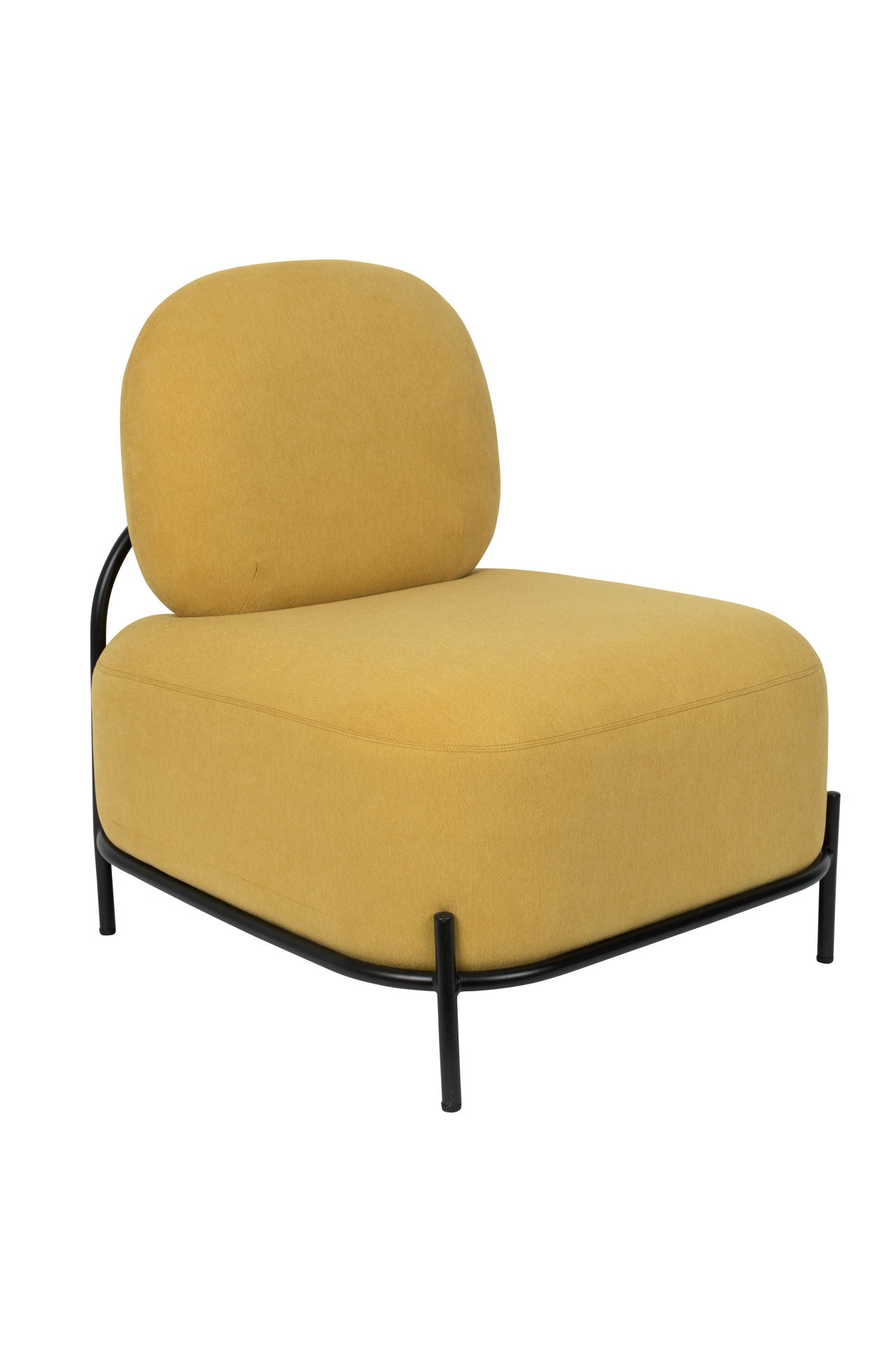 Nancy's Valencia West Lounge Chair - Modern - Geel, Zwart - Polyester, Multiplex, IJzer - 71,5 cm x 66 cm x 77 cm