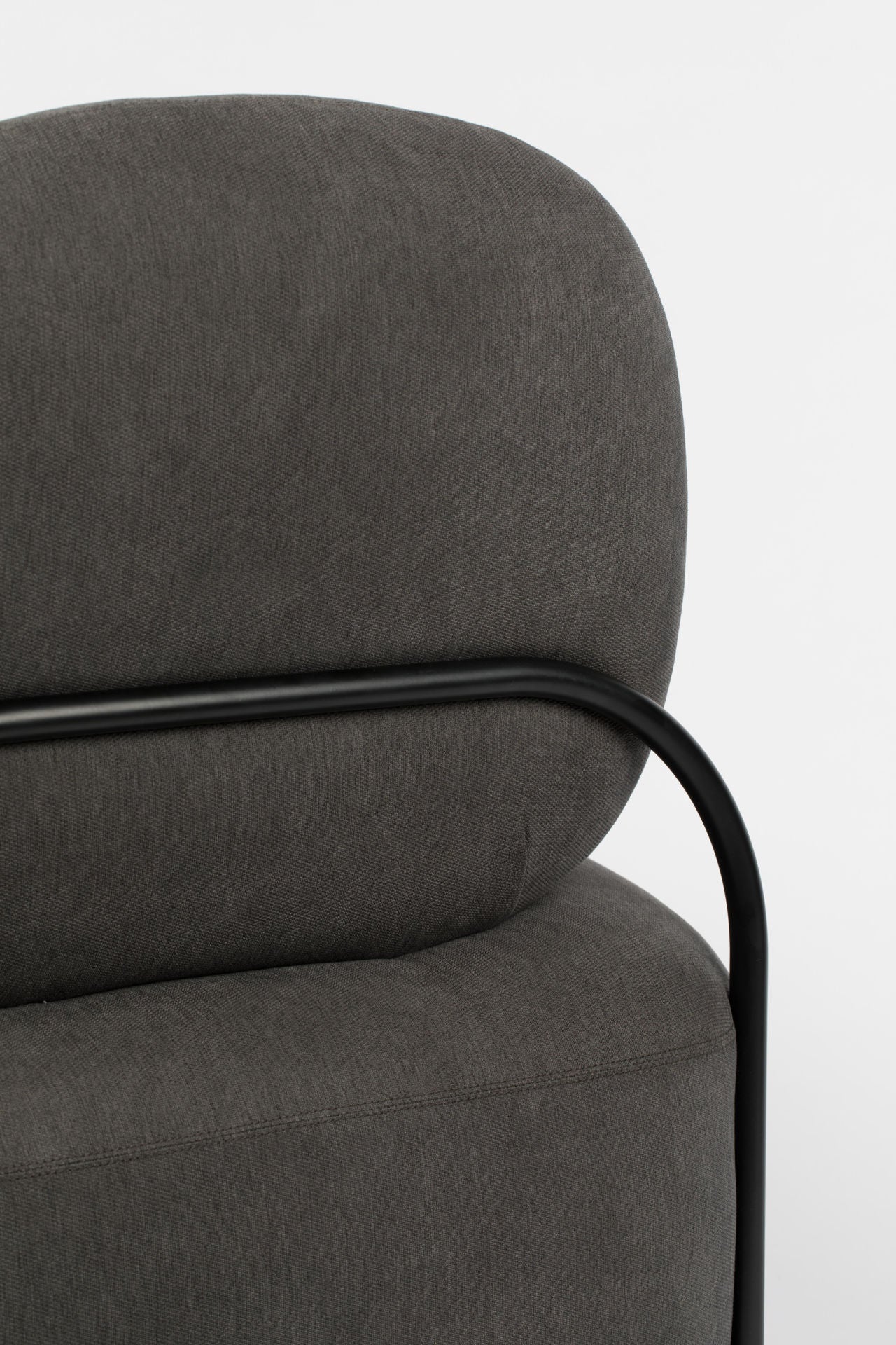 Nancy's Viera East Lounge Chair - Modern - Grijs- Polyester, Multiplex, IJzer - 71,5 cm x 66 cm x 77 cm