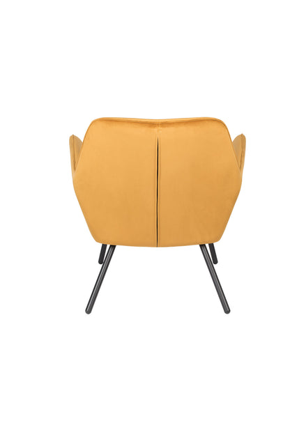 Nancy's Tomball Lounge Chair - Industriel - Or- Velours, Fer, Contreplaqué - 76 cm x 80 cm x 78 cm