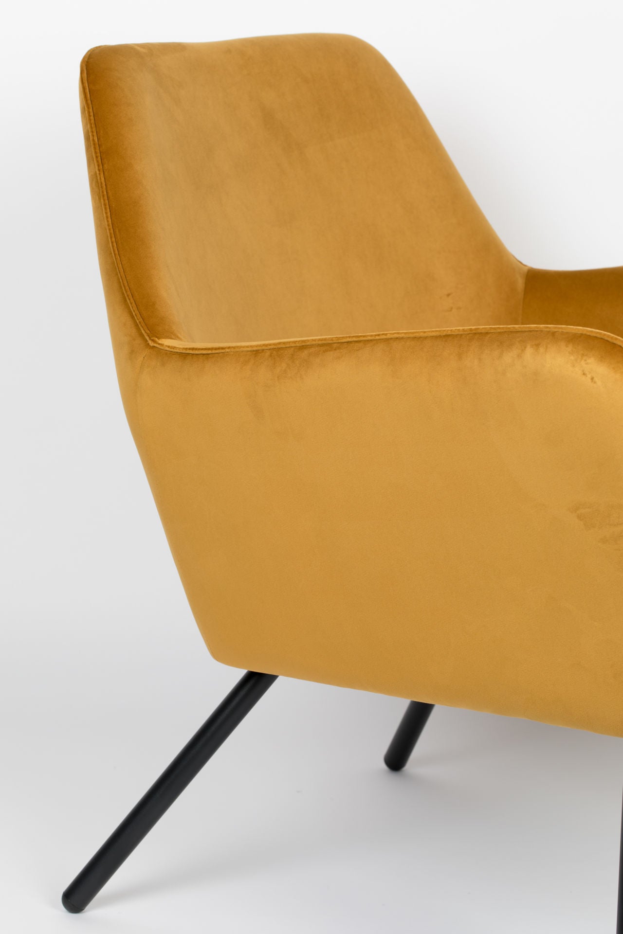 Nancy's Tomball Lounge Chair - Industriel - Or- Velours, Fer, Contreplaqué - 76 cm x 80 cm x 78 cm
