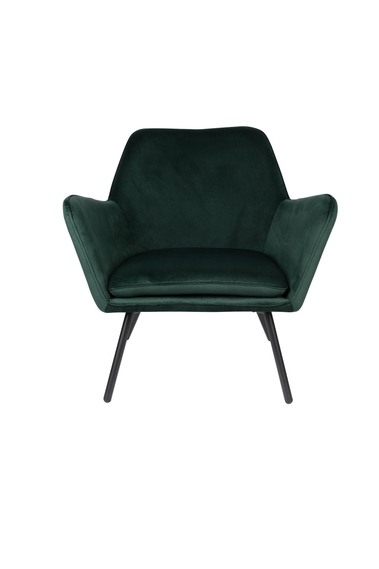 Nancy's Naranja Lounge Chair - Industrieel - Groen - Fluweel, Strijk, Multiplex - 76 cm x 80 cm x 78 cm