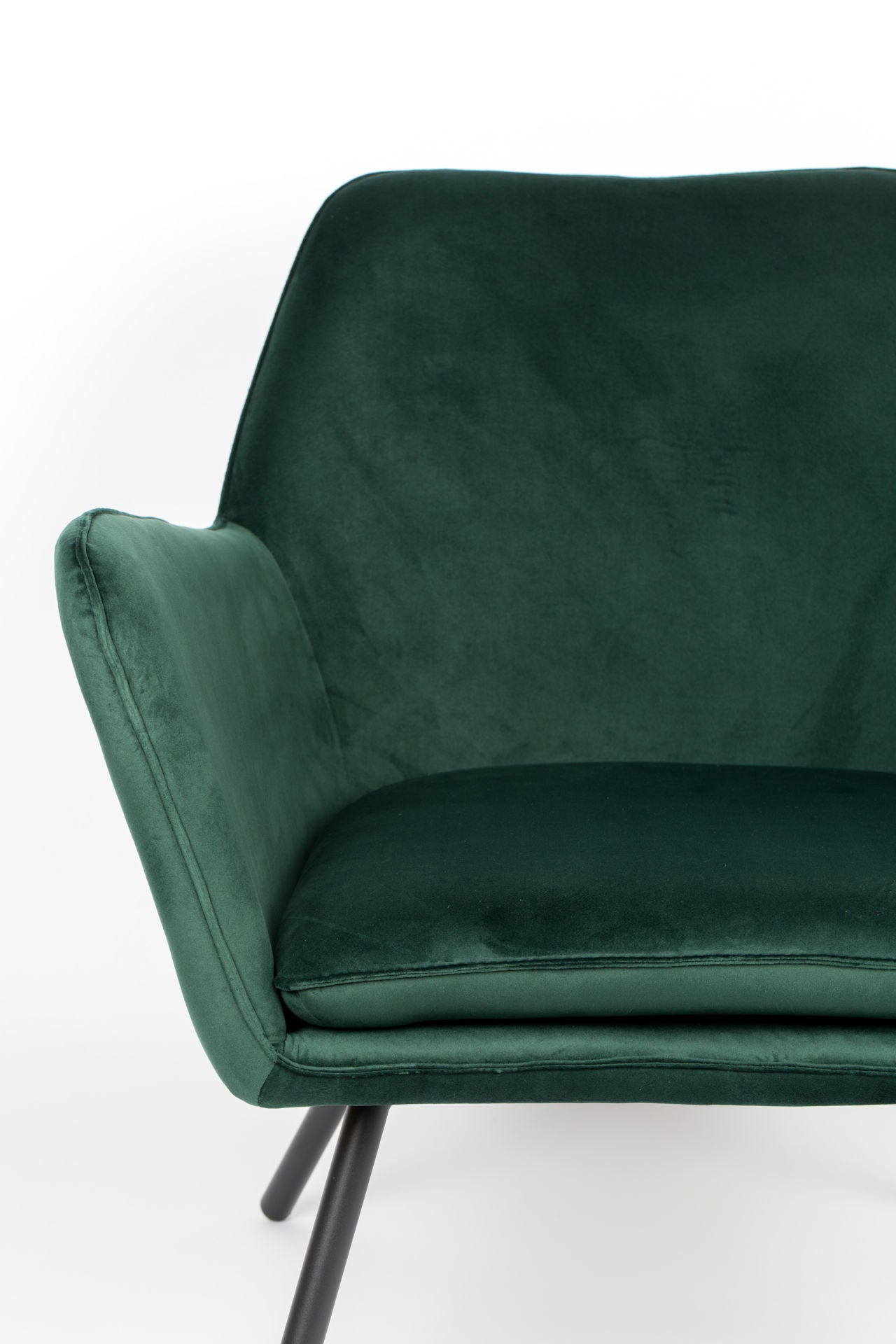 Nancy's Florida City Fauteuil - Loungestoel - Relax stoel - Groen - Fluweel - 76 cm x 80 cm x 78 cm