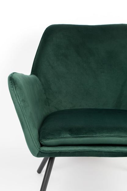 Nancy's Florida City Fauteuil - Loungestoel - Relax stoel - Groen - Fluweel - 76 cm x 80 cm x 78 cm