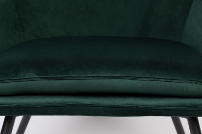 Nancy's Florida City Fauteuil - Loungestoel - Relax stoel - Groen - Fluweel - 76 cm x 80 cm x 78 cm