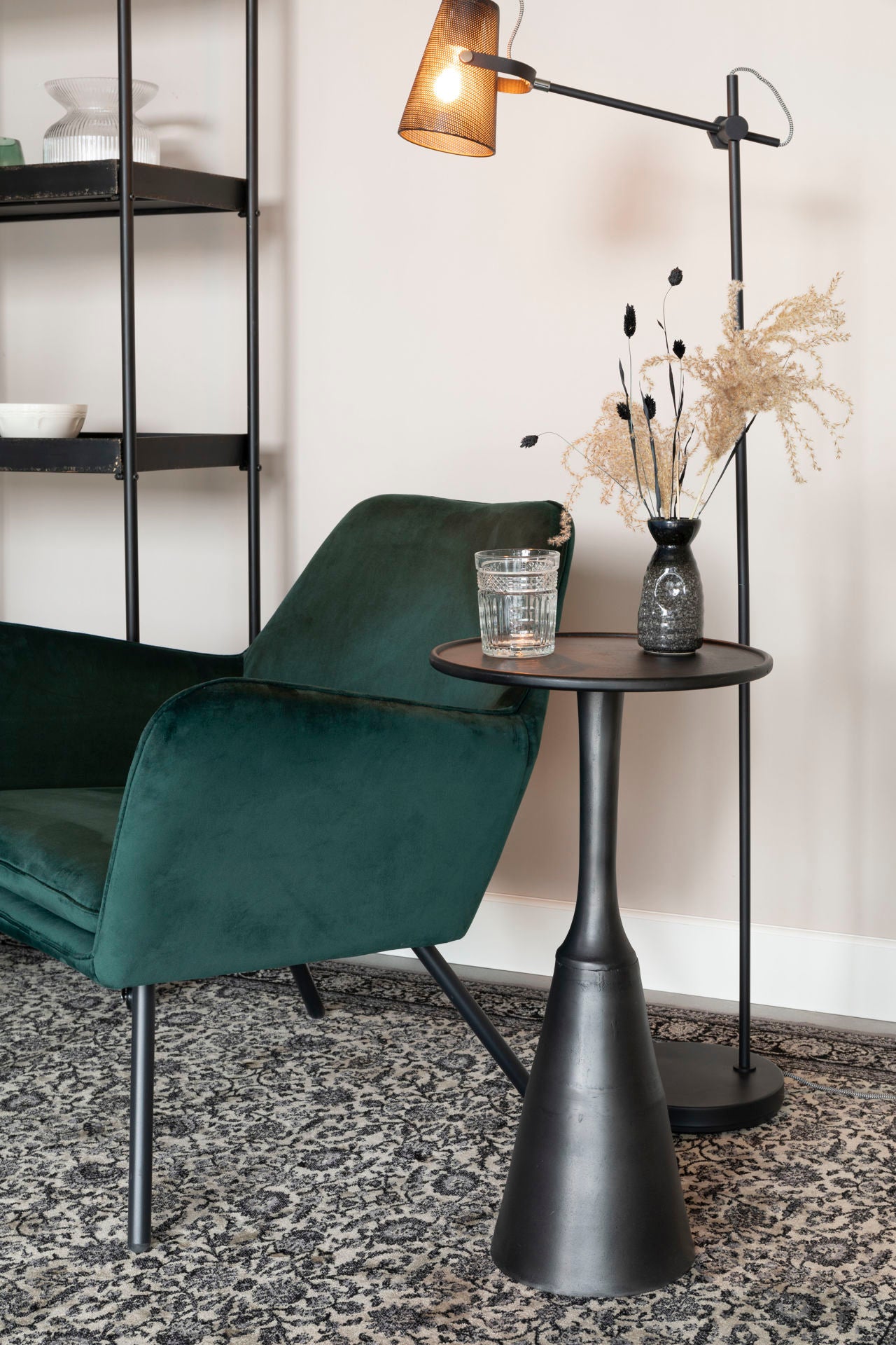 Nancy's Florida City Fauteuil - Loungestoel - Relax stoel - Groen - Fluweel - 76 cm x 80 cm x 78 cm
