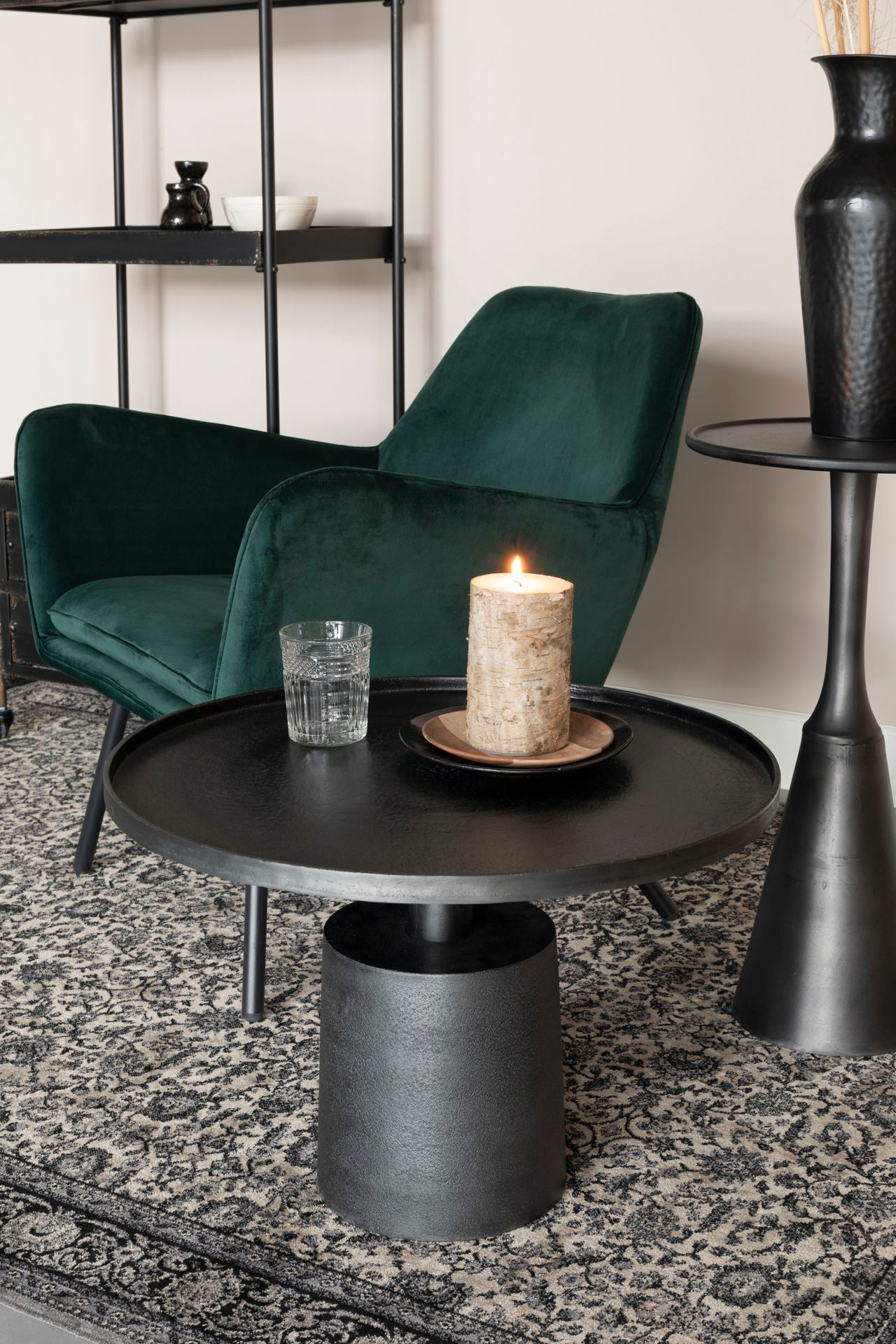 Nancy's Florida City Fauteuil - Loungestoel - Relax stoel - Groen - Fluweel - 76 cm x 80 cm x 78 cm
