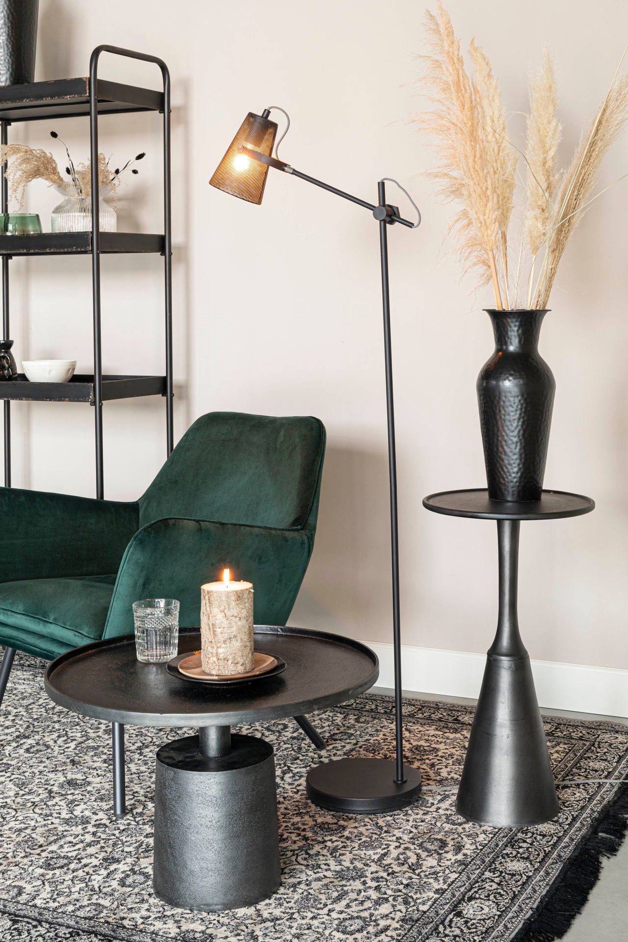Nancy's Florida City Fauteuil - Loungestoel - Relax stoel - Groen - Fluweel - 76 cm x 80 cm x 78 cm