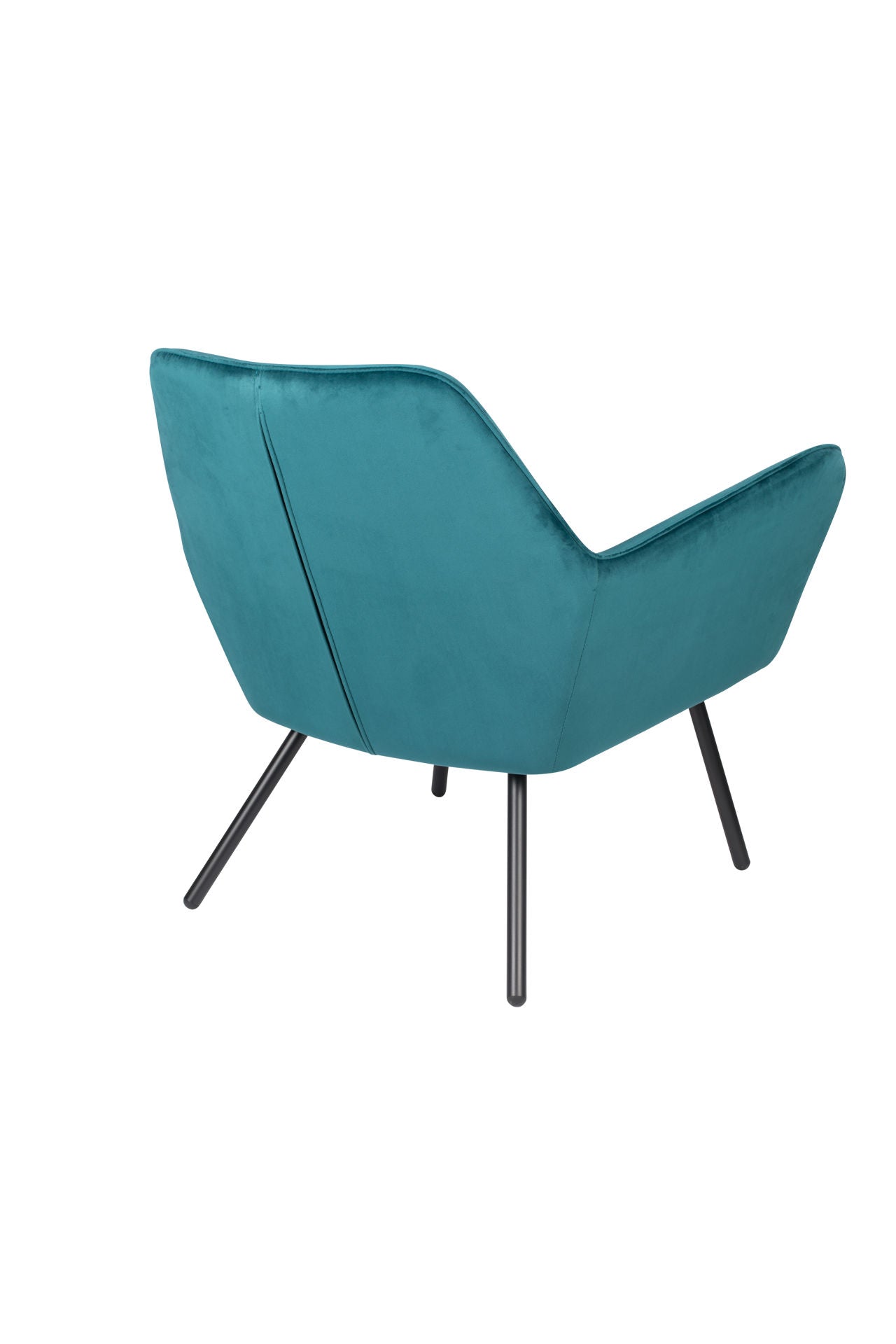 Nancy's Florida City Lounge Chair - Industriel - Bleu - Velours, Fer, Contreplaqué - 76 cm x 80 cm x 78 cm