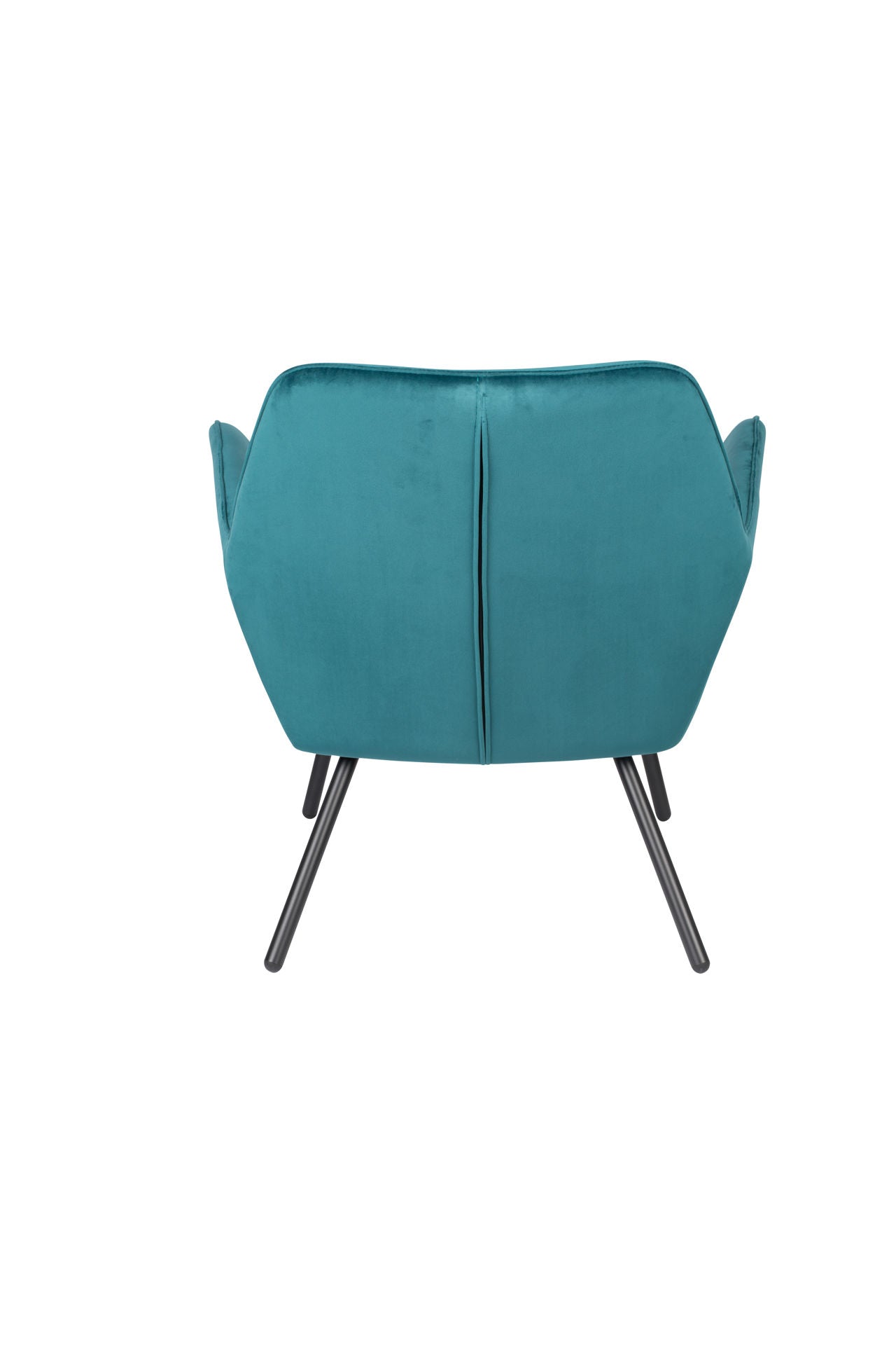 Nancy's Florida City Lounge Chair - Industrieel - Blauw- Fluweel, Strijk, Multiplex - 76 cm x 80 cm x 78 cm