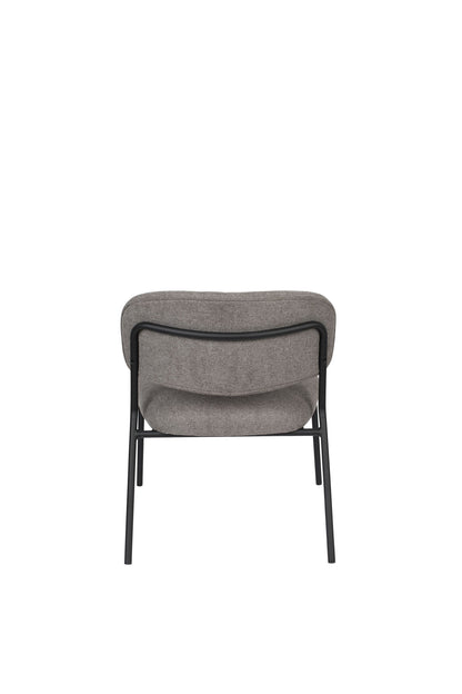 Nancy's Scotts Valley Lounge Chair - Industrieel - Grijs, Zwart - Polyester, Multiplex, Staal - 60 cm x 56 cm x 68 cm