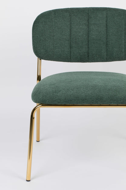 Nancy's Lake Los Angeles Lounge Chair - Industriel -Vert foncé - Polyester, Contreplaqué, Acier - 60 cm x 56 cm x 68 cm