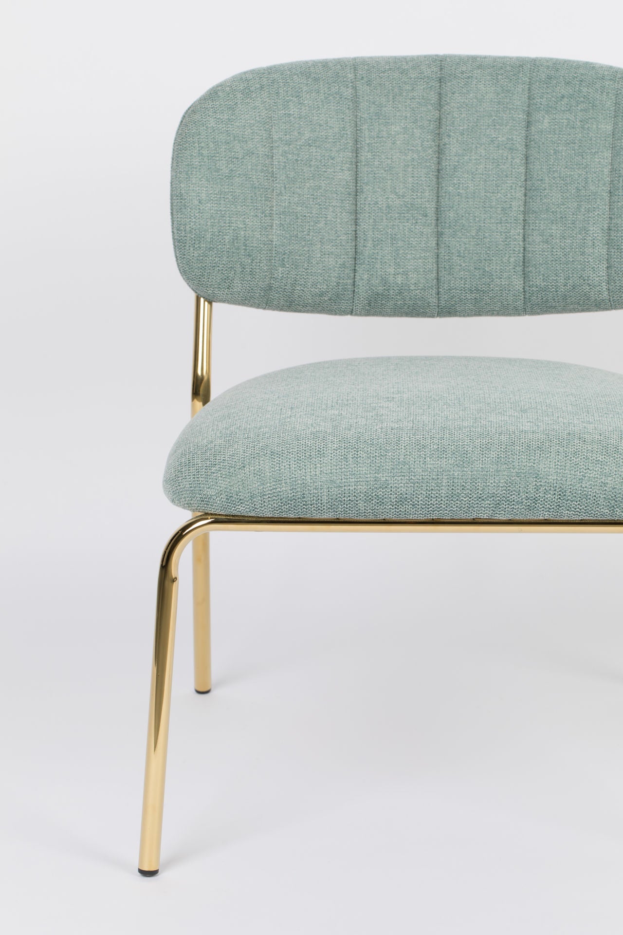 Nancy's Diamond Springs Lounge Chair - Industrieel -Lichtgroen - Polyester, Multiplex, Staal - 60 cm x 56 cm x 68 cm
