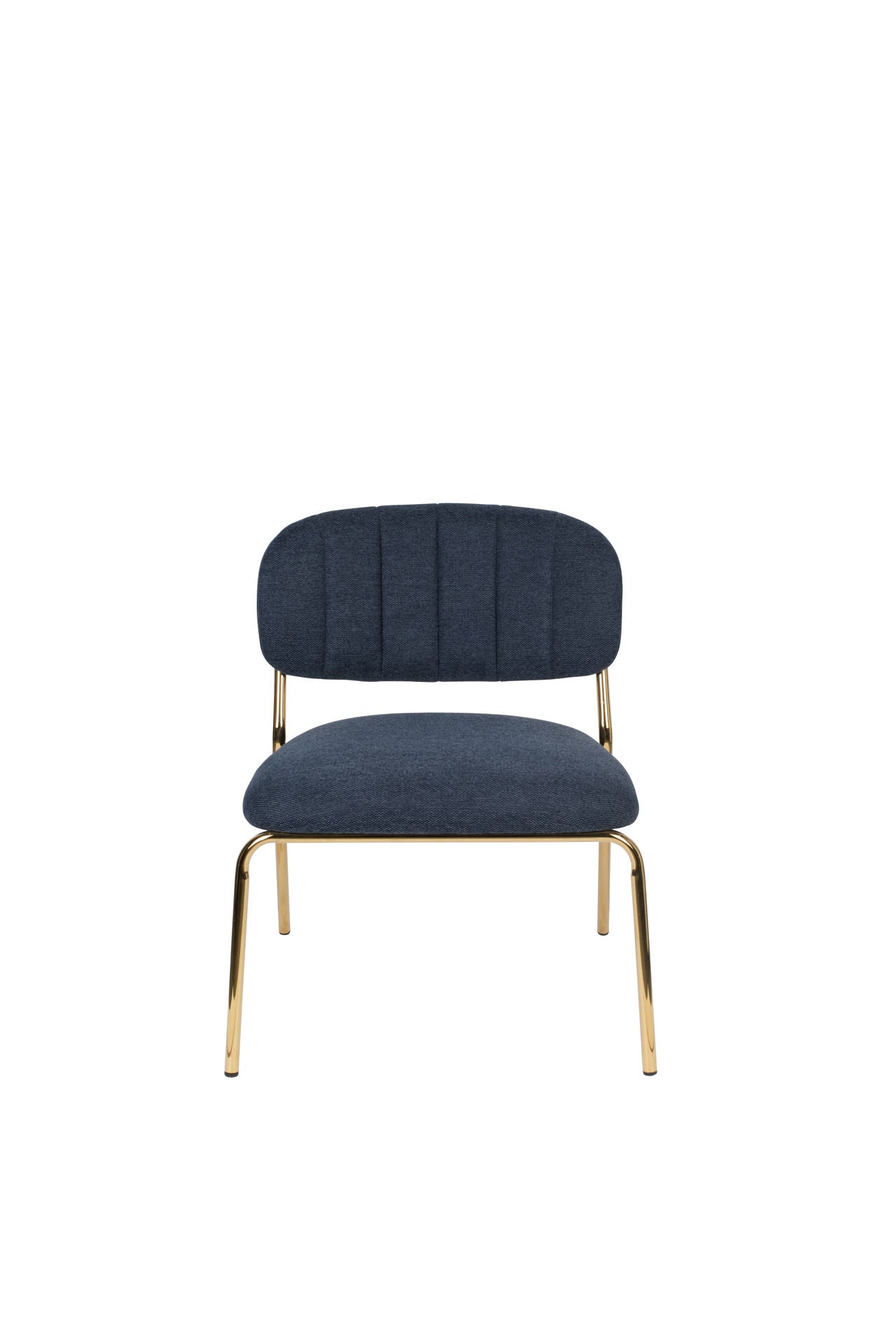 Nancy's Kalaoa Lounge Chair - Industrieel - Goud, Donkerblauw - Polyester, Multiplex, Staal - 60 cm x 56 cm x 68 cm