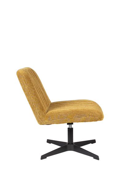 Nancy's Accokeek Lounge Chair - Industrieel - Geel- Polyester, Multiplex, Staal - 71 cm x 65 cm x 72,5 cm