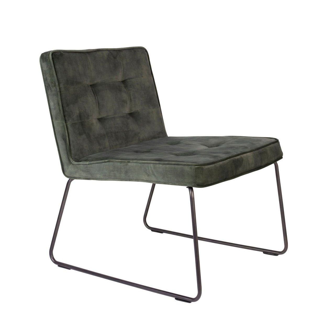 Nancy's Gold Canyon Lounge Chair - Industrial - Green - Polyester, Plywood, Metal - 69 cm x 55.5 cm x 75 cm