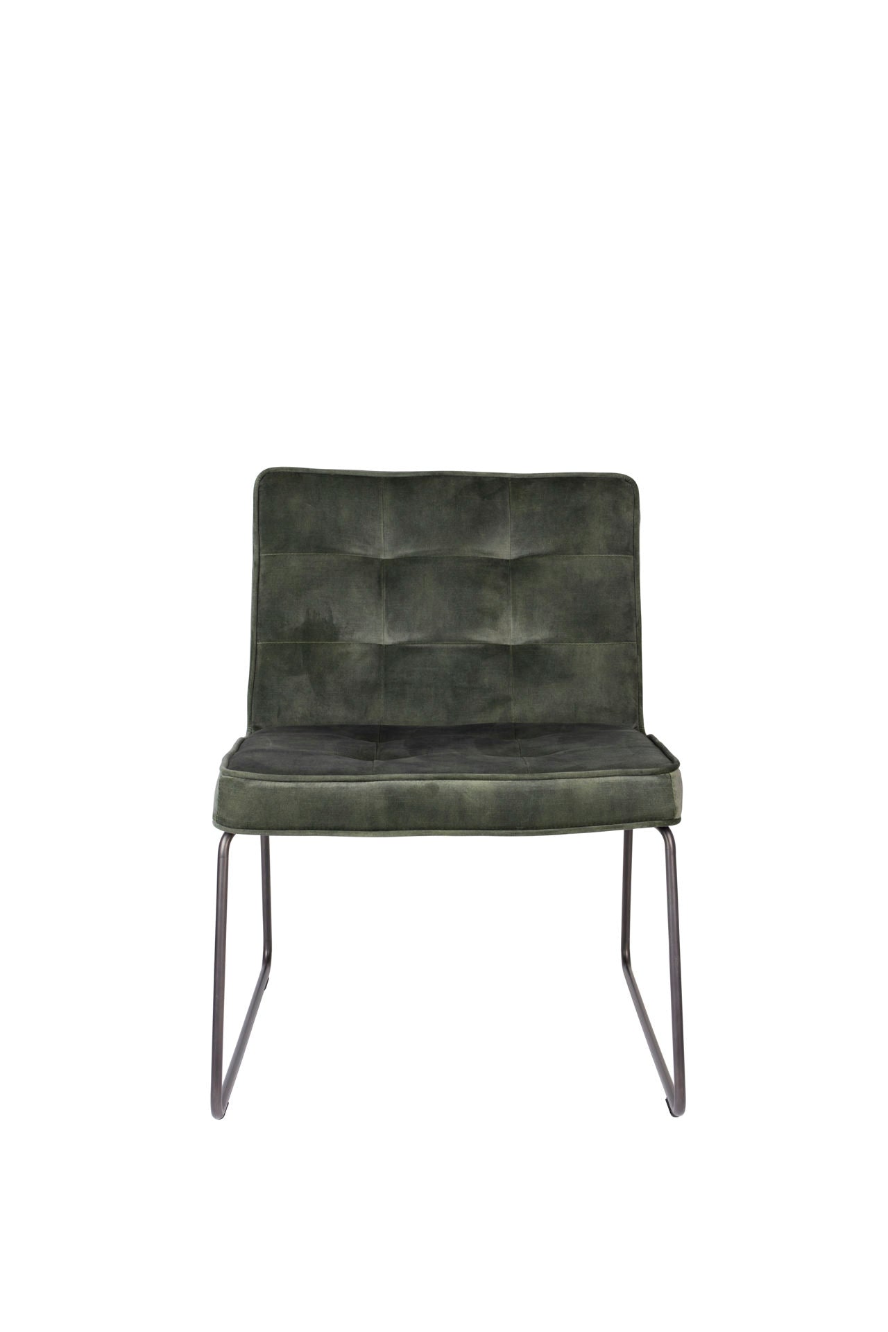 Nancy's Gold Canyon Lounge Chair - Industrieel - Grijs, Groen - Polyester, Multiplex, Metaal - 69 cm x 55,5 cm x 75 cm