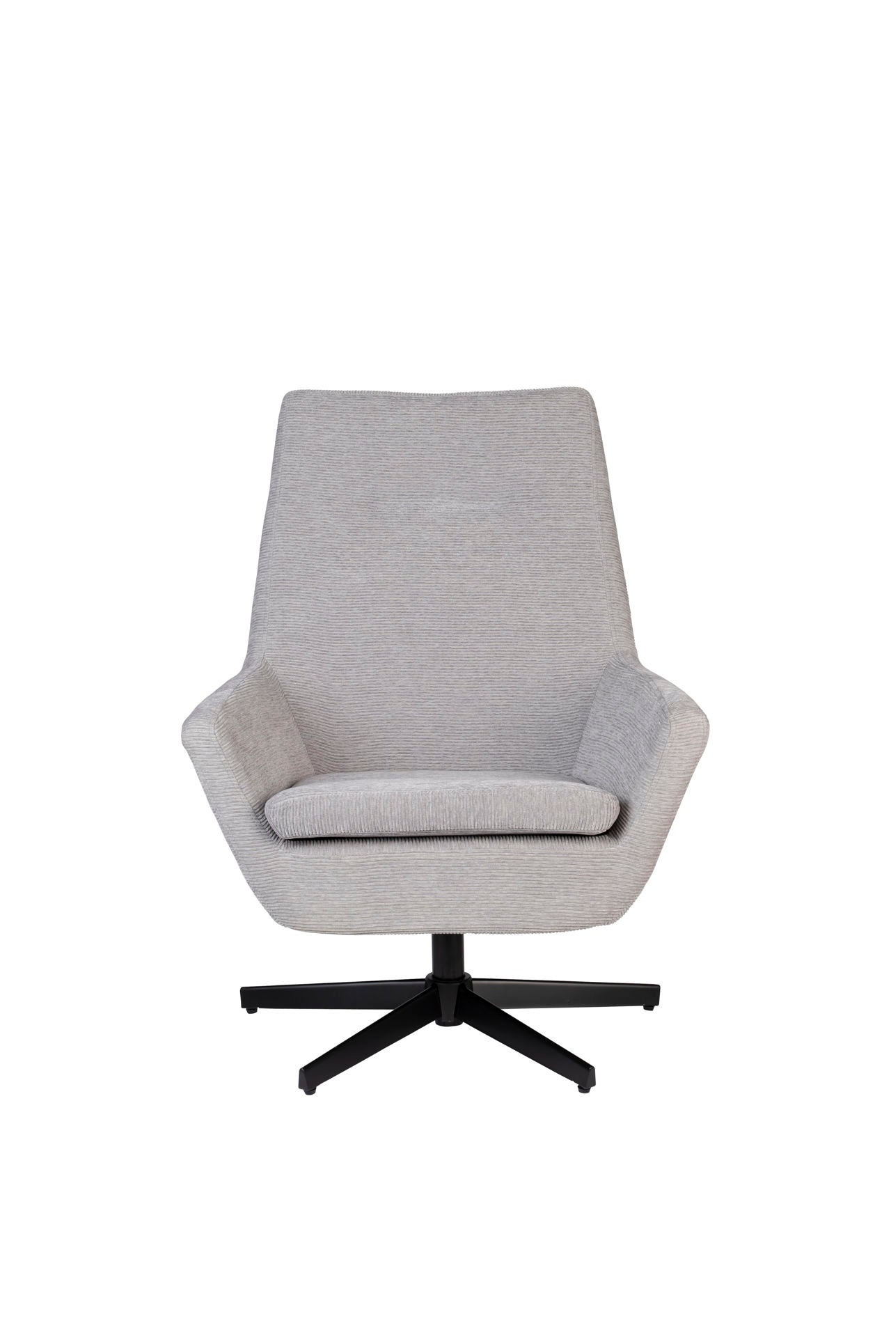 Nancy's Beachwood Lounge Chair - Industrieel - Lichtgrijs, Zwart - Polyester, Multiplex, IJzer - 79 cm x 76 cm x 98 cm
