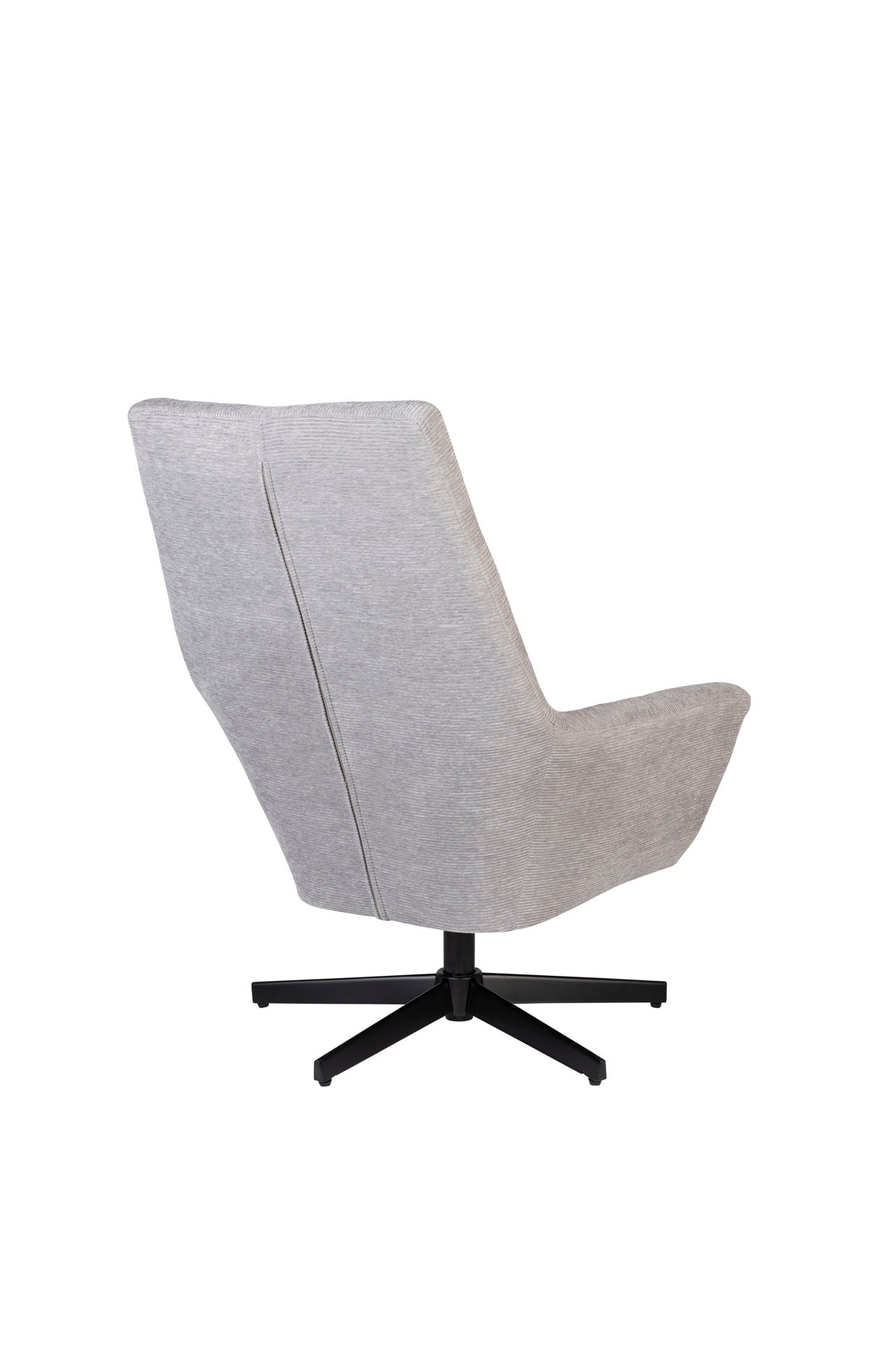 Nancy's Beachwood Lounge Chair - Industrieel - Lichtgrijs, Zwart - Polyester, Multiplex, IJzer - 79 cm x 76 cm x 98 cm