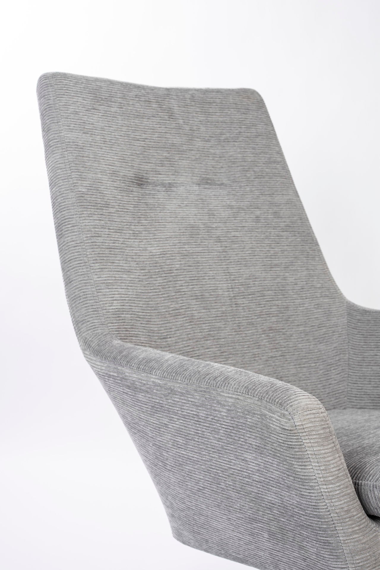 Nancy's Beachwood Lounge Chair - Industrieel - Lichtgrijs, Zwart - Polyester, Multiplex, IJzer - 79 cm x 76 cm x 98 cm