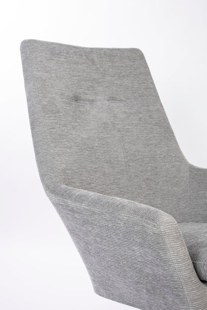 Nancy's Beachwood Lounge Chair - Industrieel - Lichtgrijs, Zwart - Polyester, Multiplex, IJzer - 79 cm x 76 cm x 98 cm