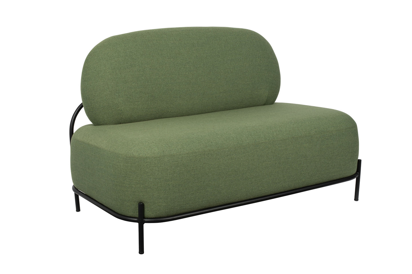 Nancy's Seven Hills Lounge Chair - Industrieel - Groen - Polyester, Multiplex, IJzer - 71,5 cm x 125 cm x 77 cm