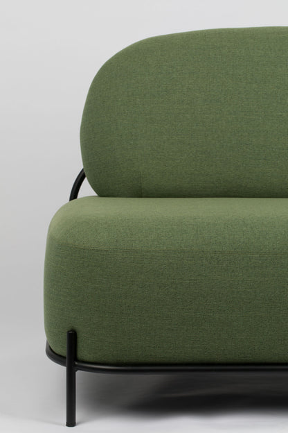 Nancy's Seven Hills Lounge Chair - Industrieel - Groen - Polyester, Multiplex, IJzer - 71,5 cm x 125 cm x 77 cm