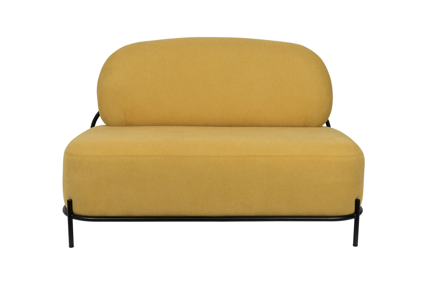 Nancy's Upper Montclair Lounge Chair - Industrieel - Geel, Zwart - Polyester, Multiplex, IJzer - 71,5 cm x 125 cm x 77 cm