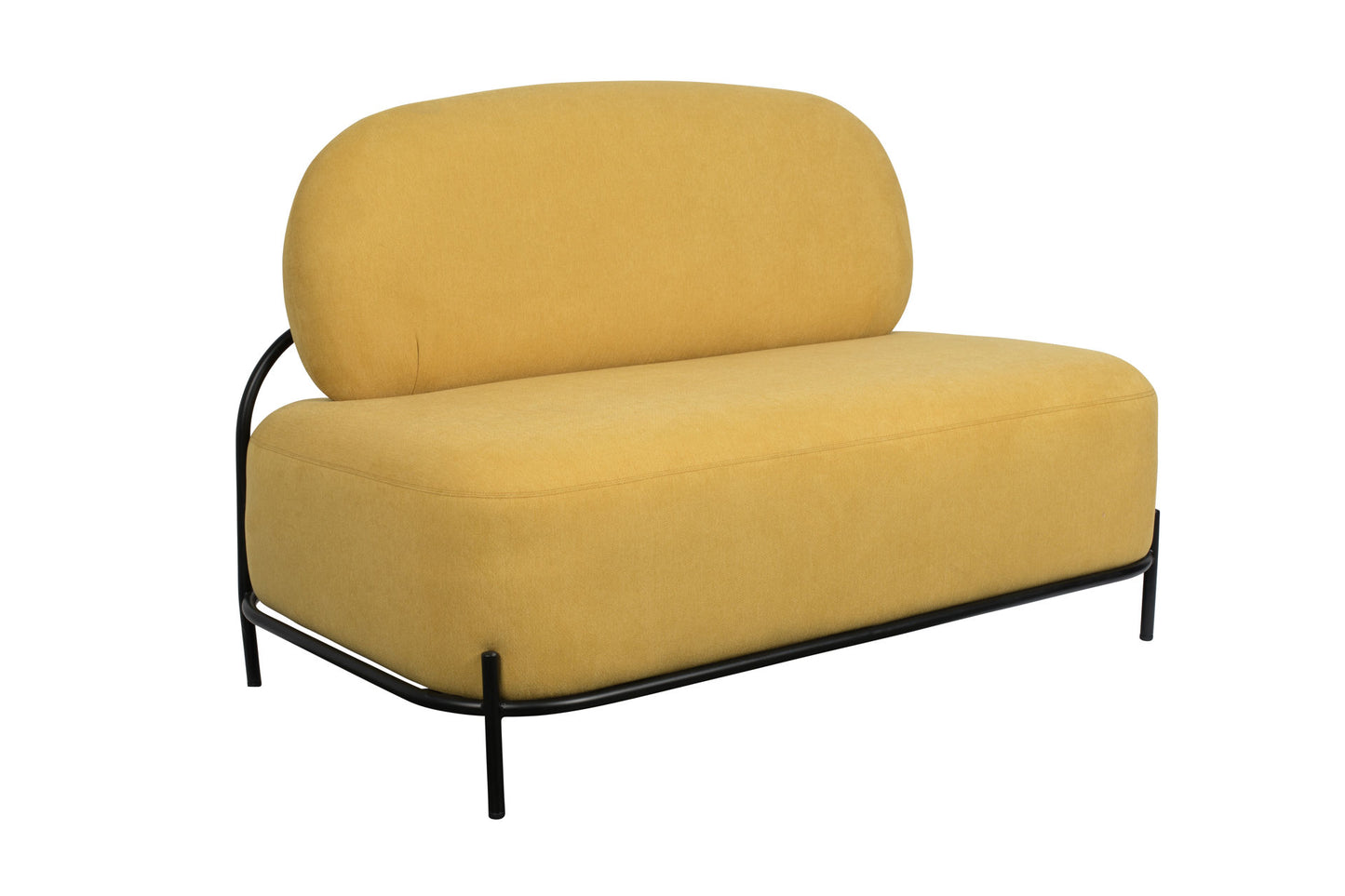 Nancy's Upper Montclair Lounge Chair - Industrieel - Geel, Zwart - Polyester, Multiplex, IJzer - 71,5 cm x 125 cm x 77 cm