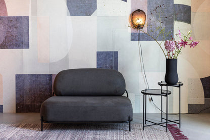 Nancy's Scottdale Lounge Chair - Industriel - Gris - Polyester, Contreplaqué, Fer - 71,5 cm x 125 cm x 77 cm
