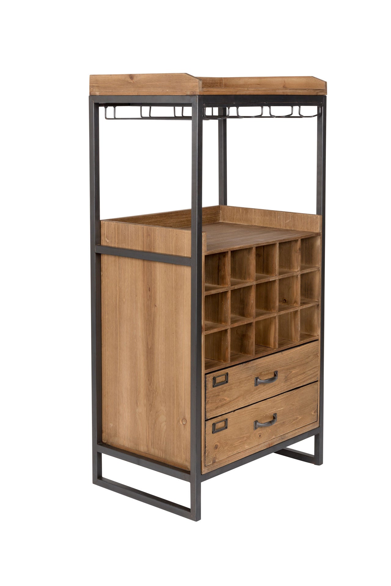 Nancy's Westwood Lakes Cabinet - Industrial - Natural, Gray, Brown - Wood, Mdf, Iron - 38 cm x 56 cm x 112.5 cm
