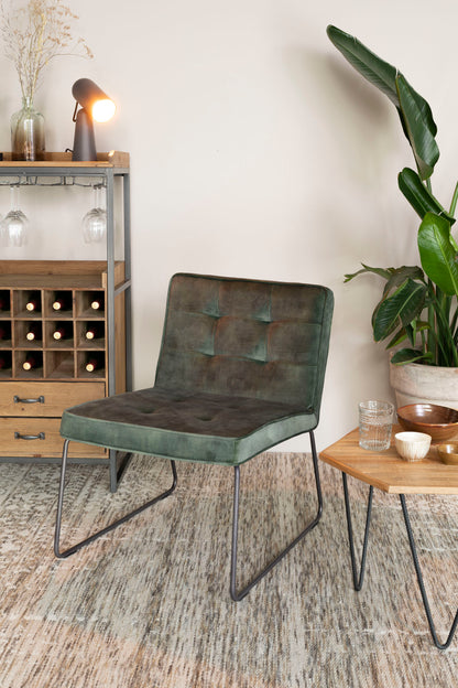 Nancy's Westwood Lakes Drankenkast - Opbergkast - Wandkast - Bruin - Dennenhout / Staal - ± 55 x 40 x 110 cm