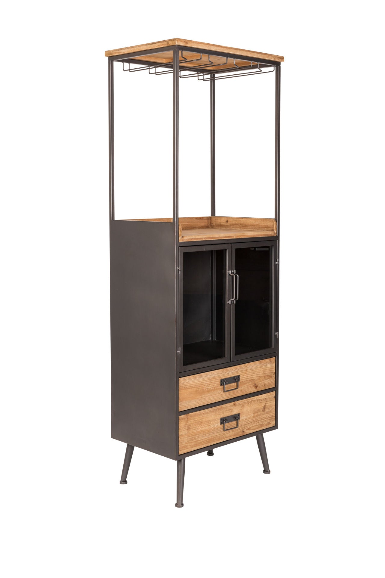 Nancy's Yeadon Cabinet - Industrial - Natural, Gray, Brown - Wood, Mdf, Iron - 40 cm x 60 cm x 171 cm