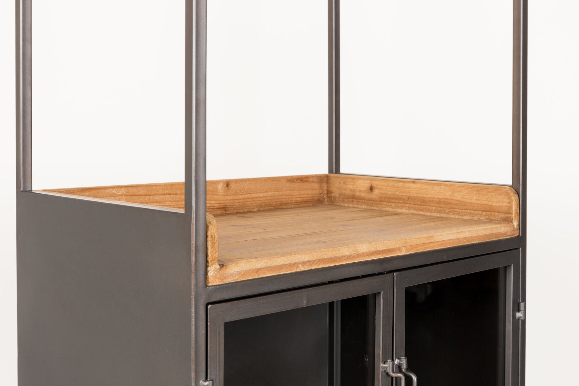 Nancy's Yeadon Drankenkast - Wandkast - Opbergkast - Dennenhout / Staal - ± 60 x 40 x 170 cm