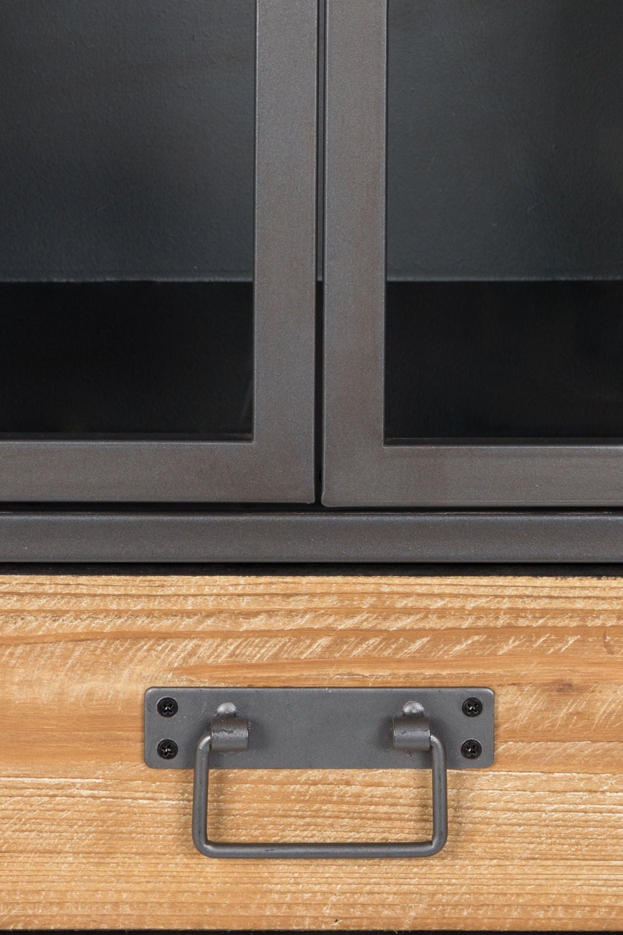 Nancy's Yeadon Drankenkast - Wandkast - Opbergkast - Dennenhout / Staal - ± 60 x 40 x 170 cm