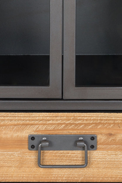 Nancy's Yeadon Drankenkast - Wandkast - Opbergkast - Dennenhout / Staal - ± 60 x 40 x 170 cm