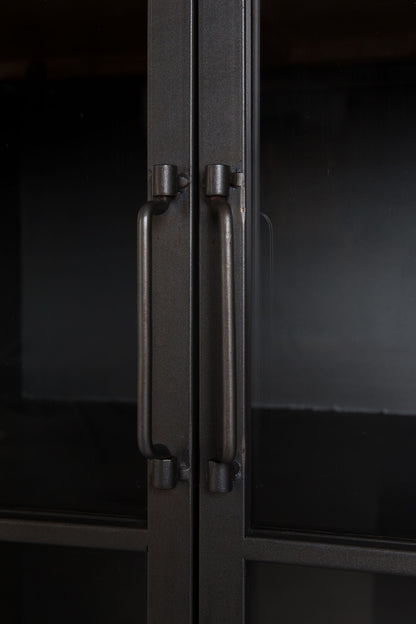 Nancy's Yeadon Drankenkast - Wandkast - Opbergkast - Dennenhout / Staal - ± 60 x 40 x 170 cm
