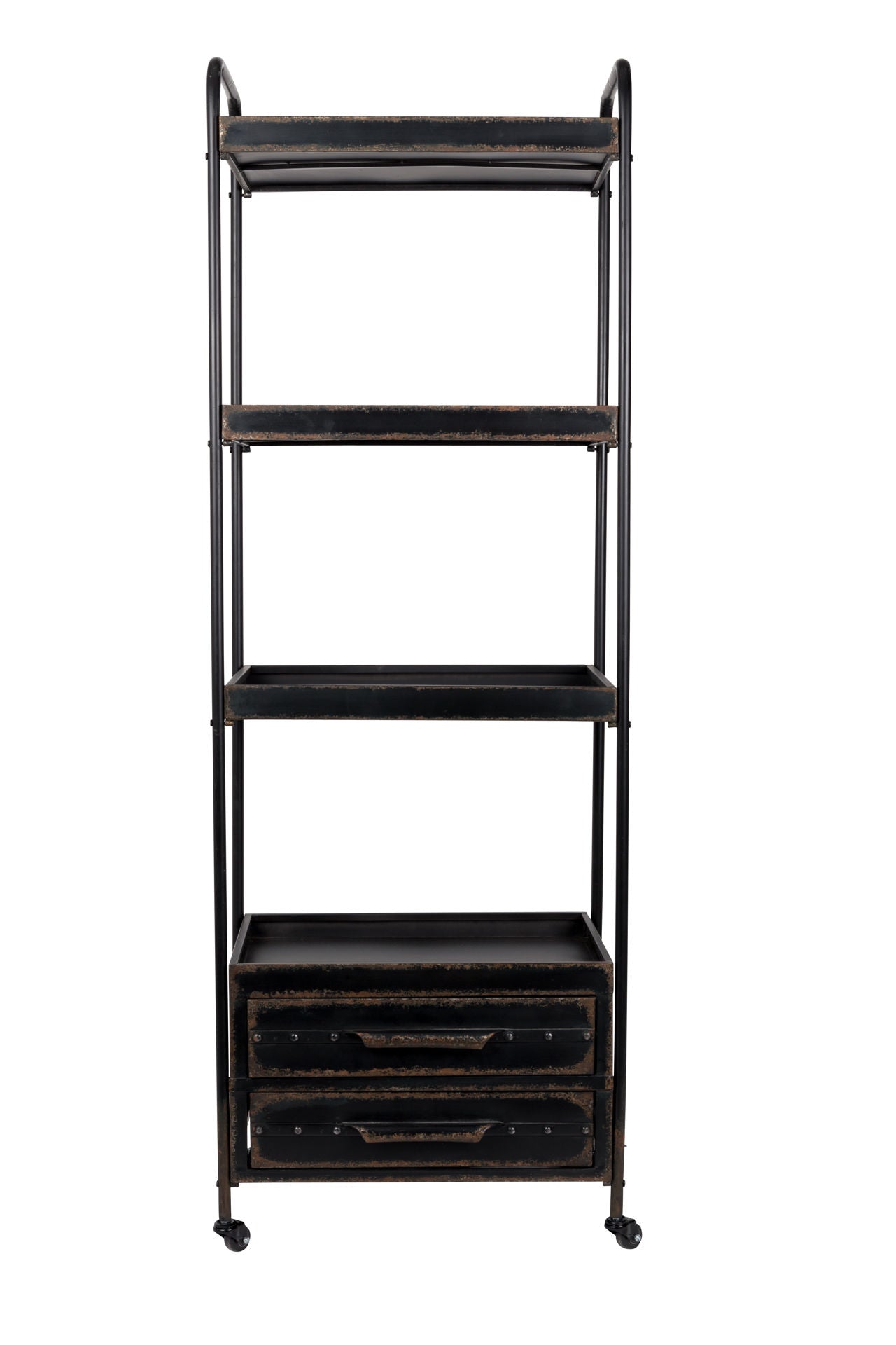 Nancy's Roma Plank - Industrial - Black, Brown - Iron, Wood, Plastic - 33 cm x 48.5 cm x 11 cm