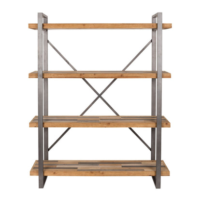 Nancy's Magalia Plank - Industrieel - Bruin, Grijs, Naturel - IJzer, Hout, Mdf - 39 cm x 120 cm x 149 cm