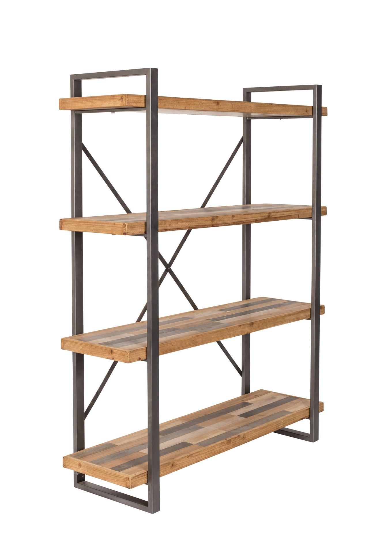 Nancy's Magalia Shelf - Industrial - Gray - Iron, Wood, Mdf - 39 cm x 120 cm x 149 cm