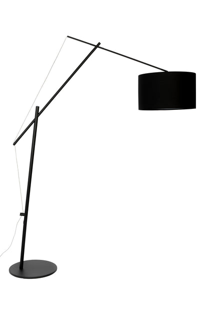 Nancy's Show Low Floor Lamp - Modern - Zwart - Polyester, IJzer, Katoen - 168 cm x 50 cm x 210 cm