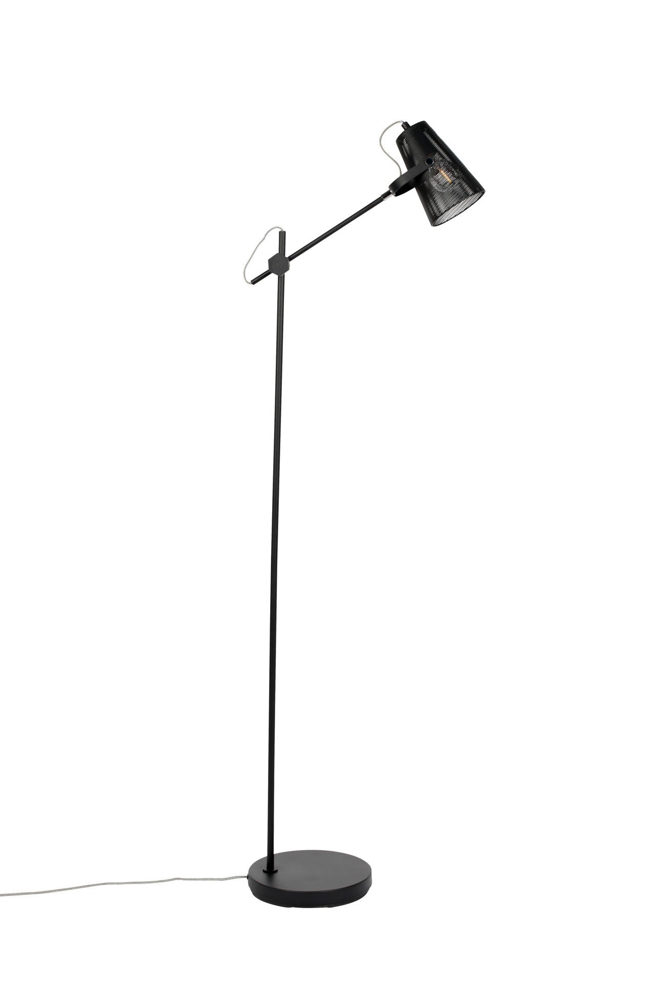 Nancy's Maili Vloerlamp - Modern - Zwart, Grijs - IJzer, Polyester - 41 cm x 25 cm x 135,5 cm