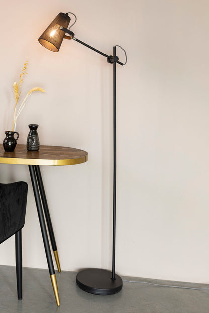 Nancy's Maili Floor Lamp - Modern - Black - Iron, Polyester - 41 cm x 25 cm x 135.5 cm